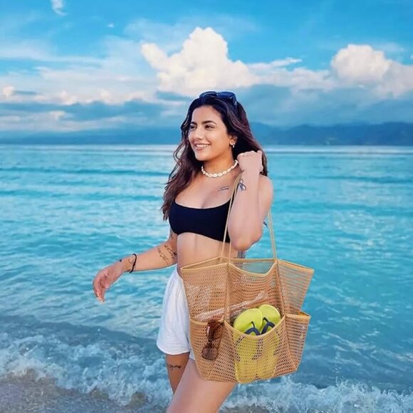 NEW! Mesh Beach Tote Bag Waterproof for Beach and Pool - Picture 5 of 10